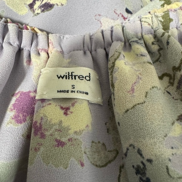 Wilfred Aritzia Promener Floral Off Shoulder Blouse Silk Trim Size Small - Picture 8 of 11